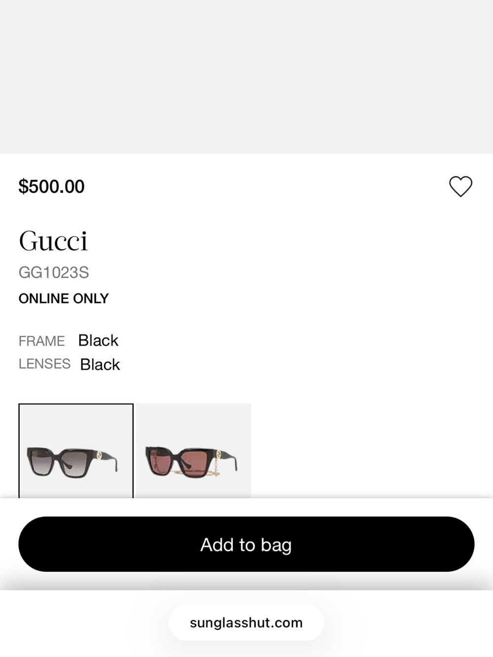 Gucci Black Square Sunglasses with Gold Hardware